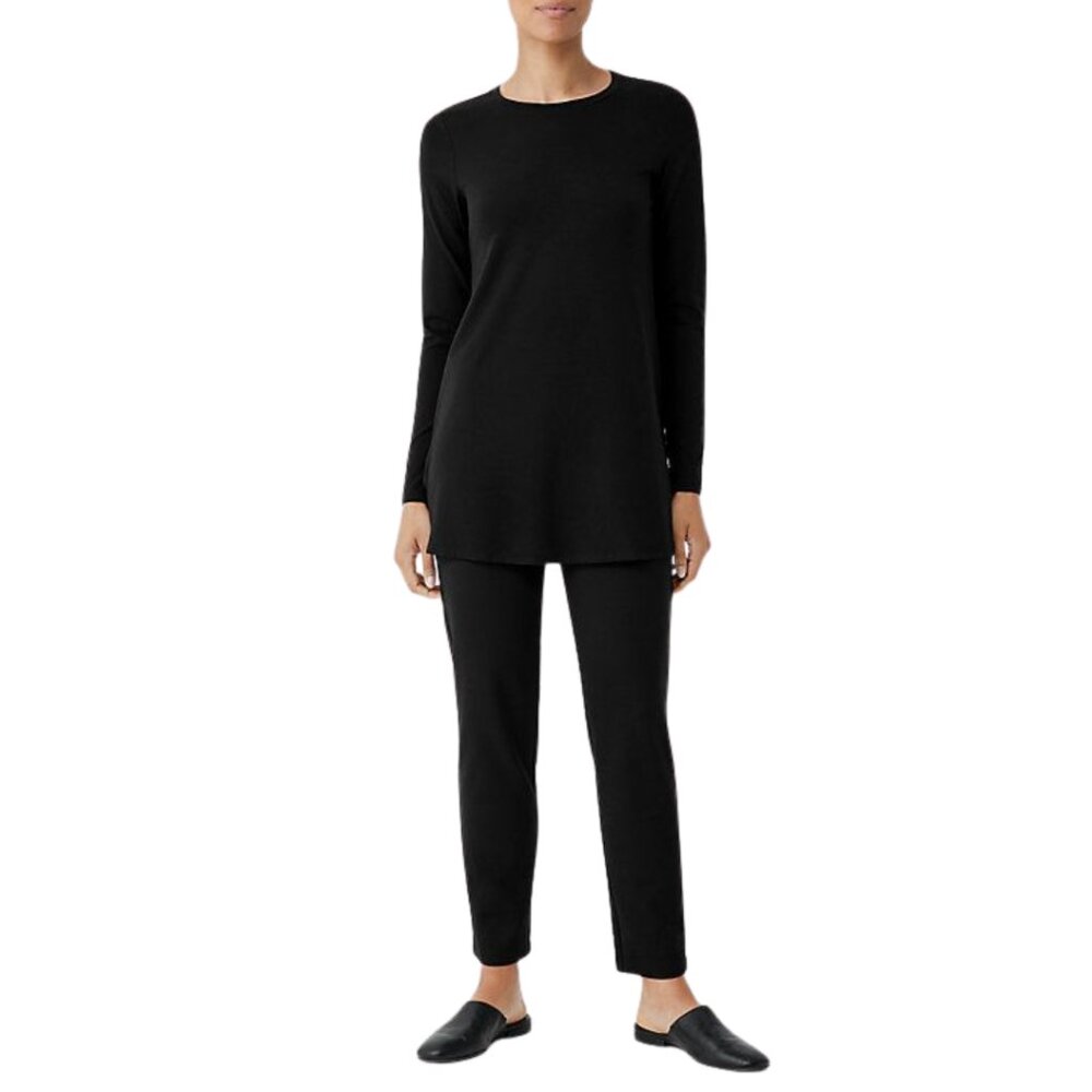 Eileen Fisher Women's Stretch-Ponte Pants in Black- Size Large